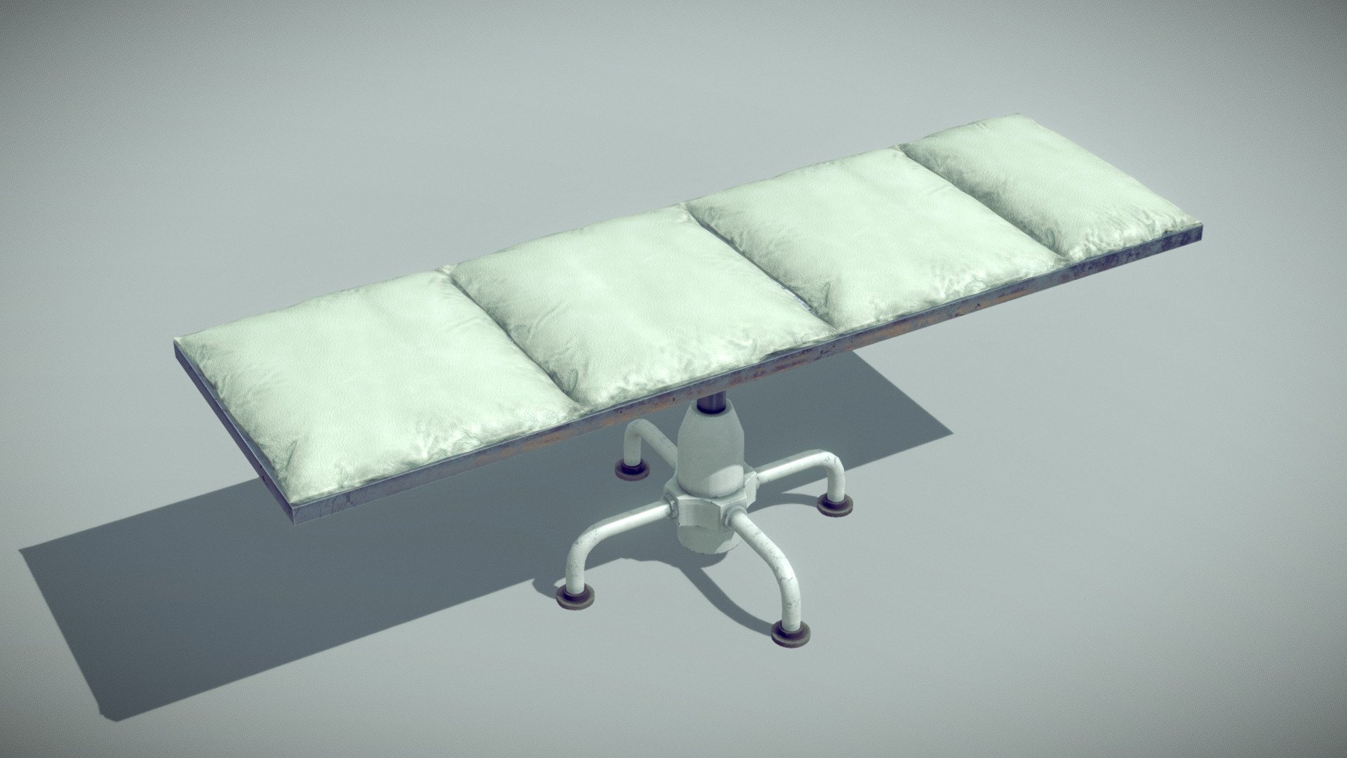 Simple hospital bed with cussions. Free asset 3d model