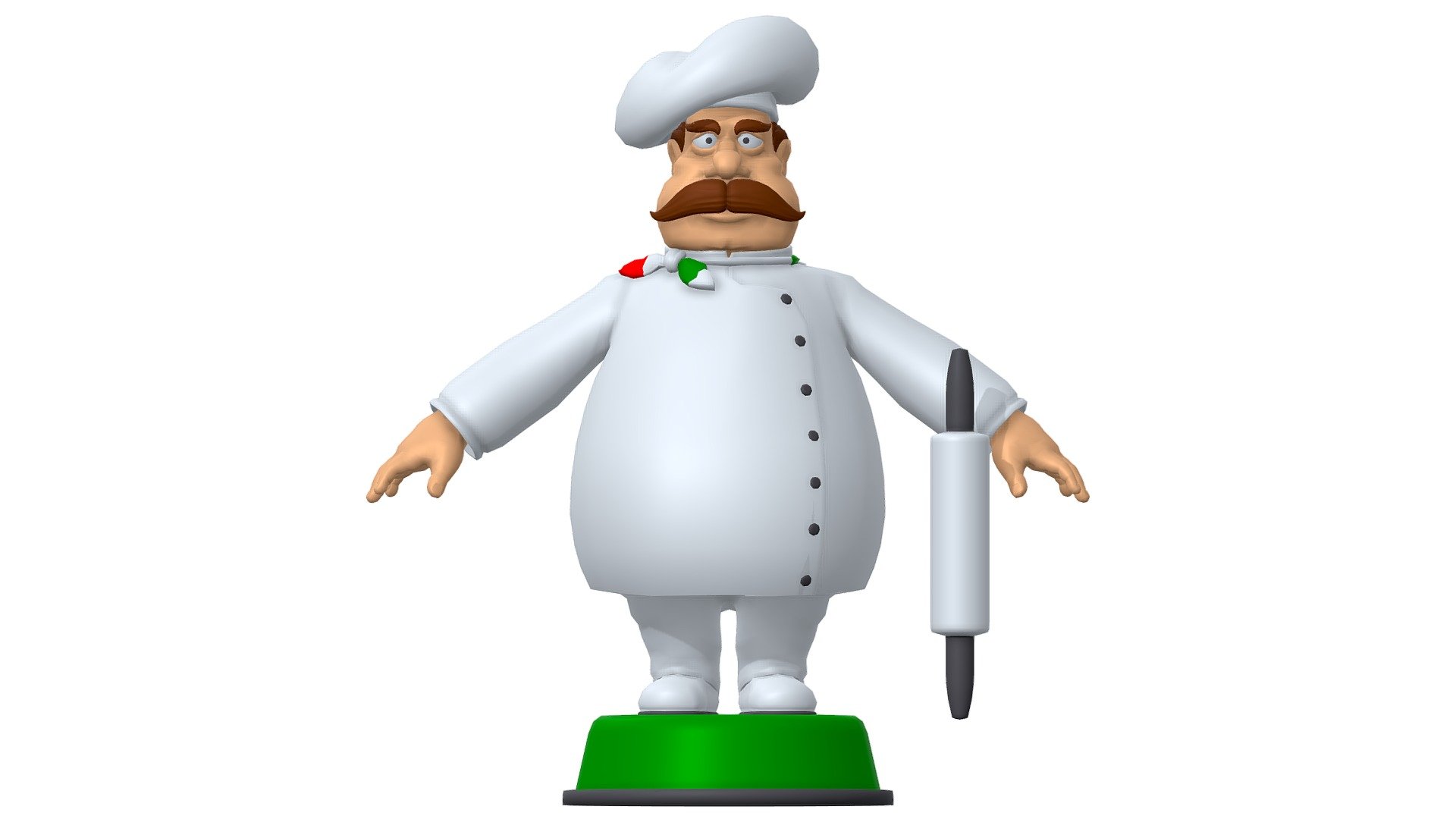 High Poly Statuette Italian Chef Cook T-Pose - High Poly Statuette Italian Chef Cook T-Pose - Buy Royalty Free 3D model by Oleg Shuldiakov (@olegshuldiakov) 3d model