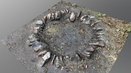 Fireplace fire pit hole, brick campfire fireplace, forest, 3d-scan, natural, bricks, props, fire, realistic, stones, hole, firepit, meadow, campfire, medievalfantasyassets, photoscan, realitycapture, photogrammetry