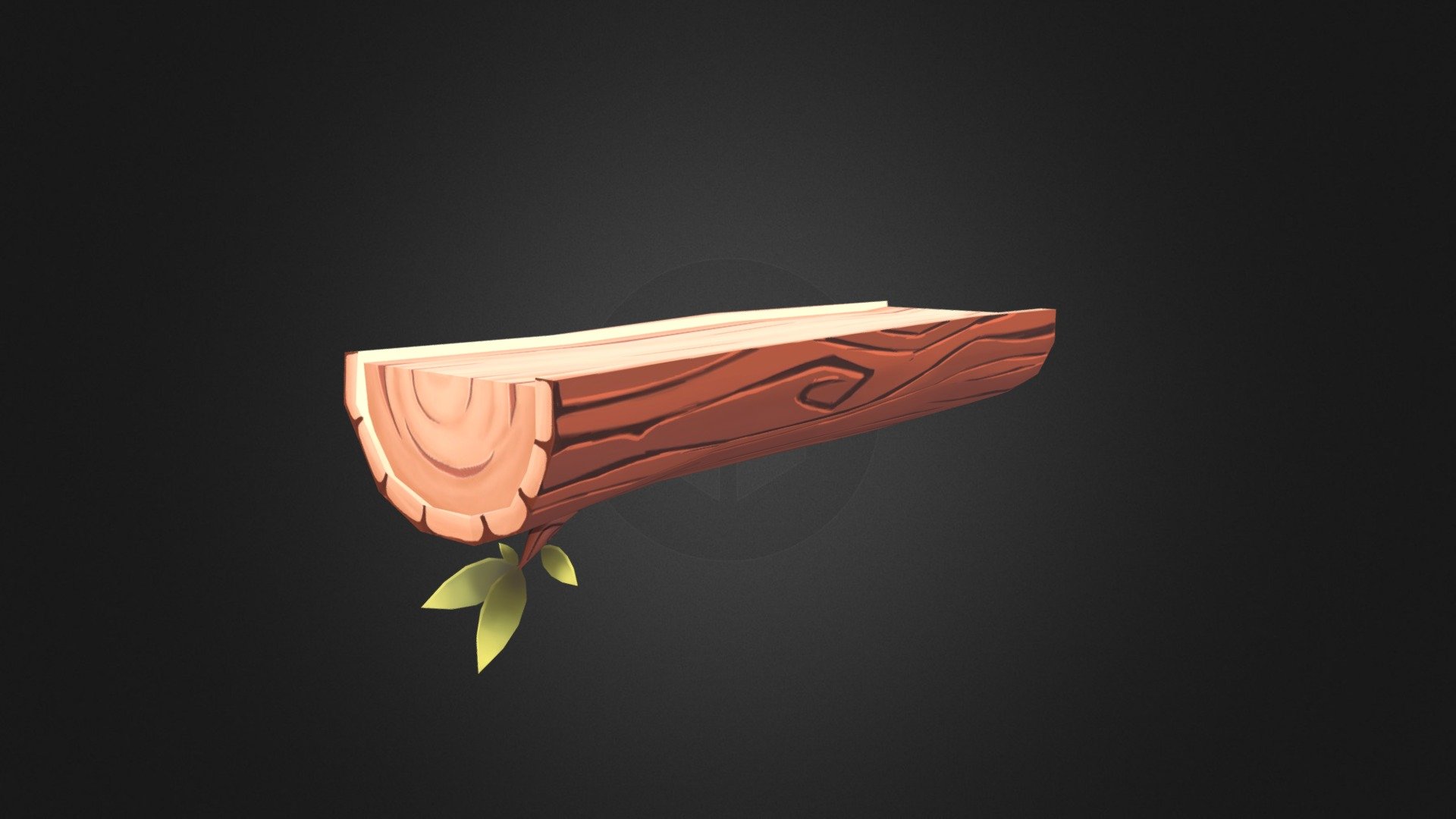 Log made for my project Boom Base ! - Handpainted Log - Download Free 3D model by Sarah-Myriam Madi (@sarah_myriam_madi) 3d model