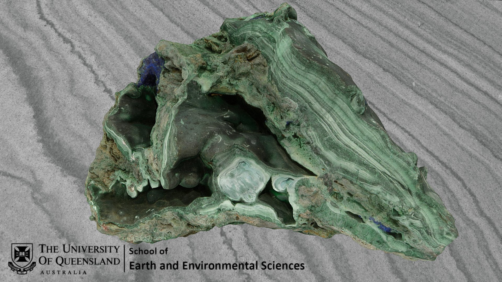 http://www.mindat.org/min-2550.html  - Malachite (with minor Azurite) - 3D model by nate_siddle (@nate_sid) 3d model