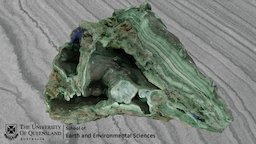 Malachite (with minor Azurite) geology, mineralogy