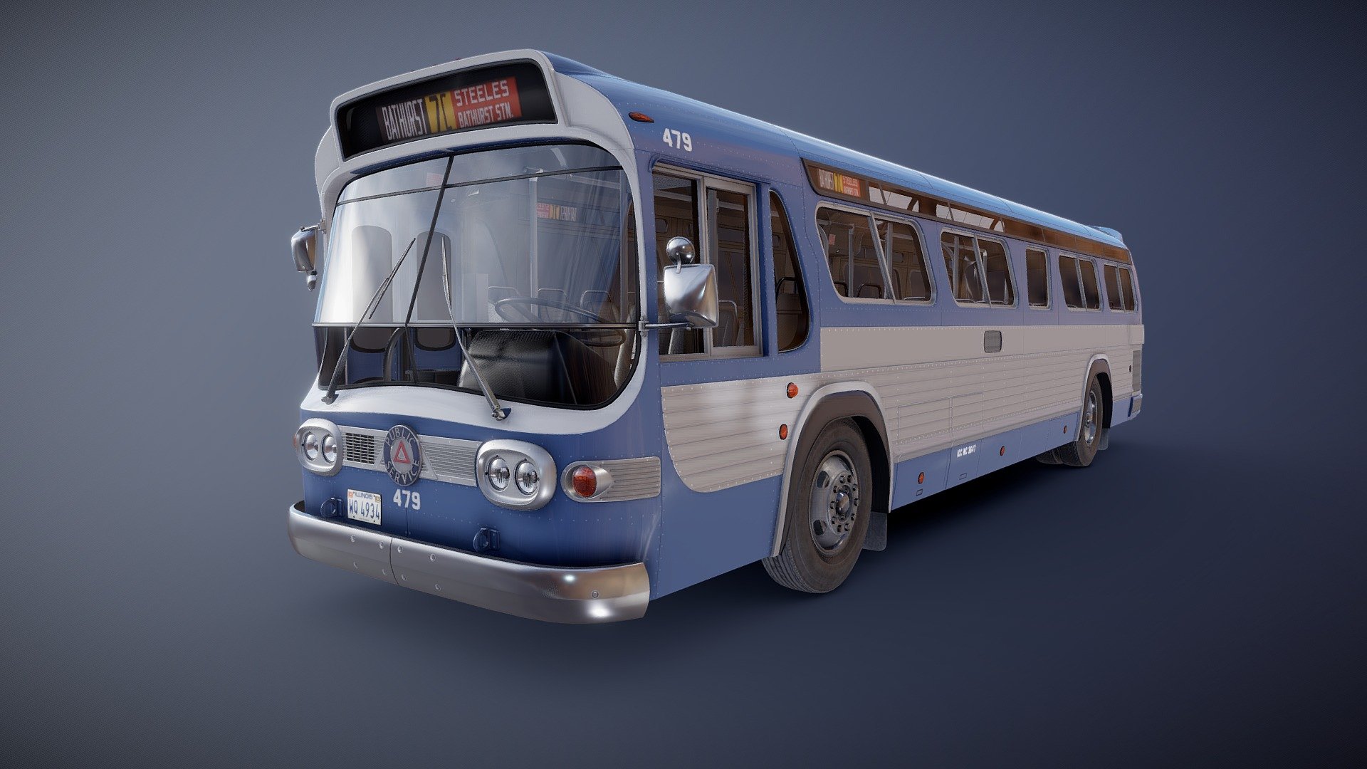 City bus game ready model.

Full textured model with clean topology.

High accuracy exterior model.

Different tires for rear and front wheels.

Doors are openable.

Steering wheel are separeted mesh.

High detailed body - seams, rivets, chrome parts, wipers and etc.

High detailed rims and tires, with PBR maps(Base_Color/Metallic/Normal/Roughness.png2048x2048 )

Model ready for real-time apps, games, virtual reality and augmented reality.

Asset looks accuracy and realistic and become a good part of your project 3d model