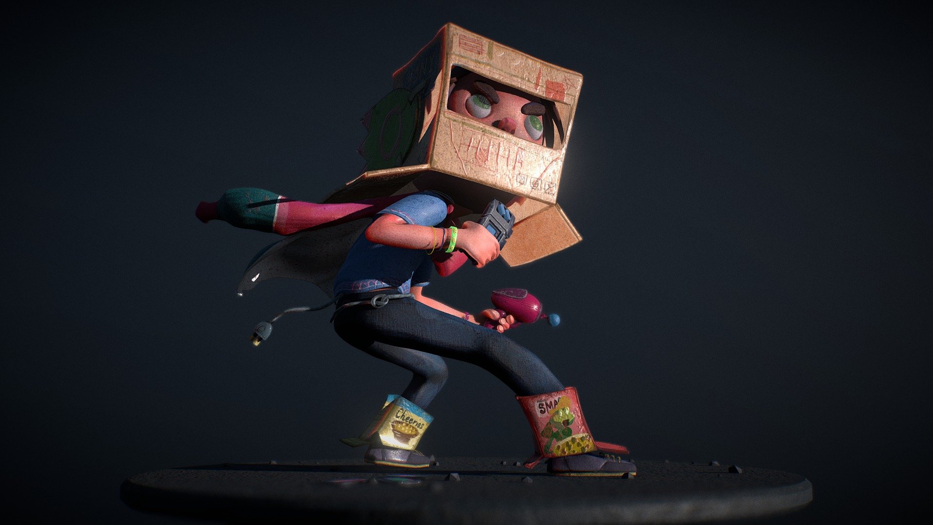 A 3D Sculpt based on a Concept by Dani Diez.

I attempted to recreate his illustration in 3D.
Check out Dani's concept here: http://www.danidiez.com/characters#20
See more of his work at www.danidiez.com 

Modeled in ZBrush, textured in Substance Painter.

More of my work: www.lucastruchen.com - Captain Childhood - 3D model by lstn (@LucaStruchen) 3d model
