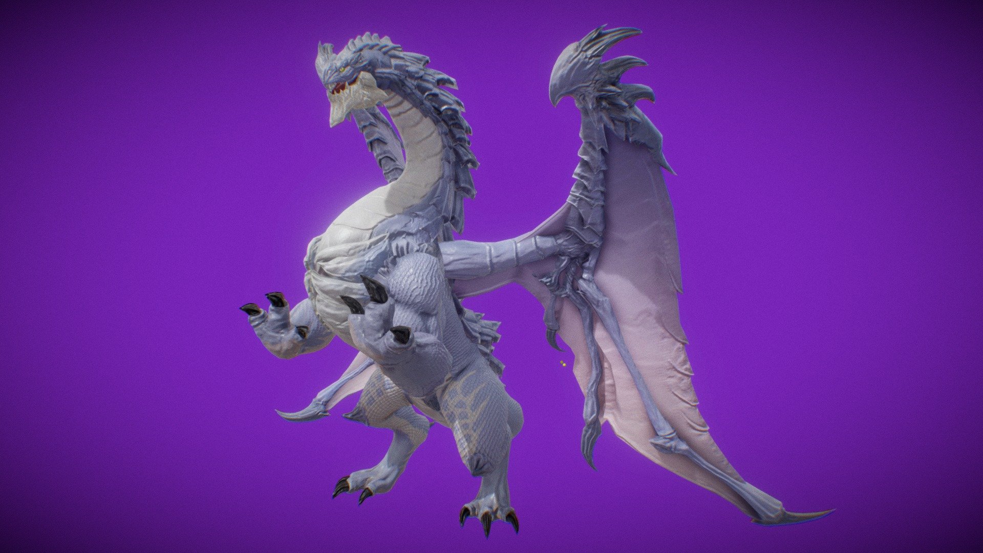 Lowpoly model fo grey giant dragon Smoug is a colossal and formidable creature, covered in thick, rugged scales of ash-grey hue. Its massive wings span wide, showcasing intricate patterns resembling storm clouds. texture and material, Blender, Substance Painter.Use it for your incredible games - Smoug - Buy Royalty Free 3D model by Luna (@StudioLuna) 3d model