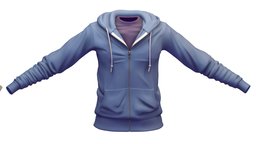 Cartoon High Poly Subdivision Blue Hoodie body, volume, toon, dressing, avatar, tshirt, cloth, shirt, fashion, jacket, clothes, torso, baked, subdivision, collar, hood, sweater, mens, boobs, cuff, zipper, hoodie, sleeve, colorful, sweatshirt, hooded, diffuse-only, models3d, blouse, baked-textures, pullover, pleats, outerwear, dressing-room, cartoon, man, blue, textured, clothing, "hand", "highpoly", "blue-color"
