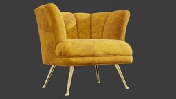 Tulip Chair modern, seat, leg, natural, stylish, decorative, furniture, brass, elegant, comfort, cozy, velvet, pbr, chair, design, home, interior, urbanoutfitter