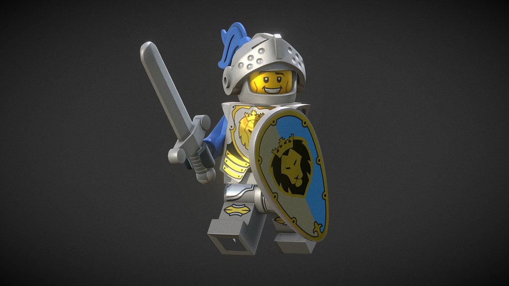 Lego Knight modeled in Blender, textured in  Krita and Inkscape 3d model