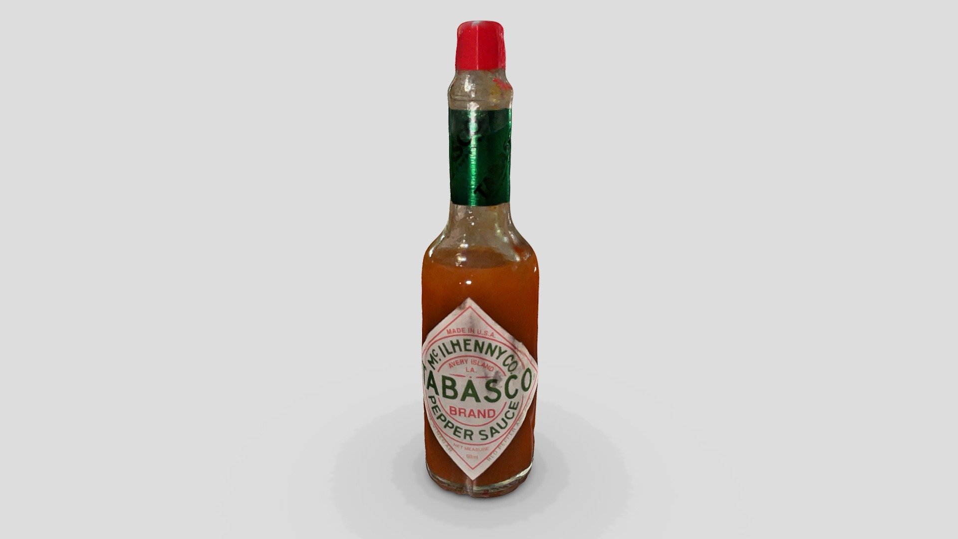 Tabasco pepper sauce scanned in 4K! The glass bottle was captured nicely! - Tabasco sauce - Download Free 3D model by Qlone 3d model