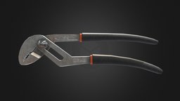 Realistic Tongue-and-Groove Pliers virtual, tools, tongue, reality, diy, realist, vr, pliers, groove, realistic, tool, substancepainter, substance, tongue-and-groove