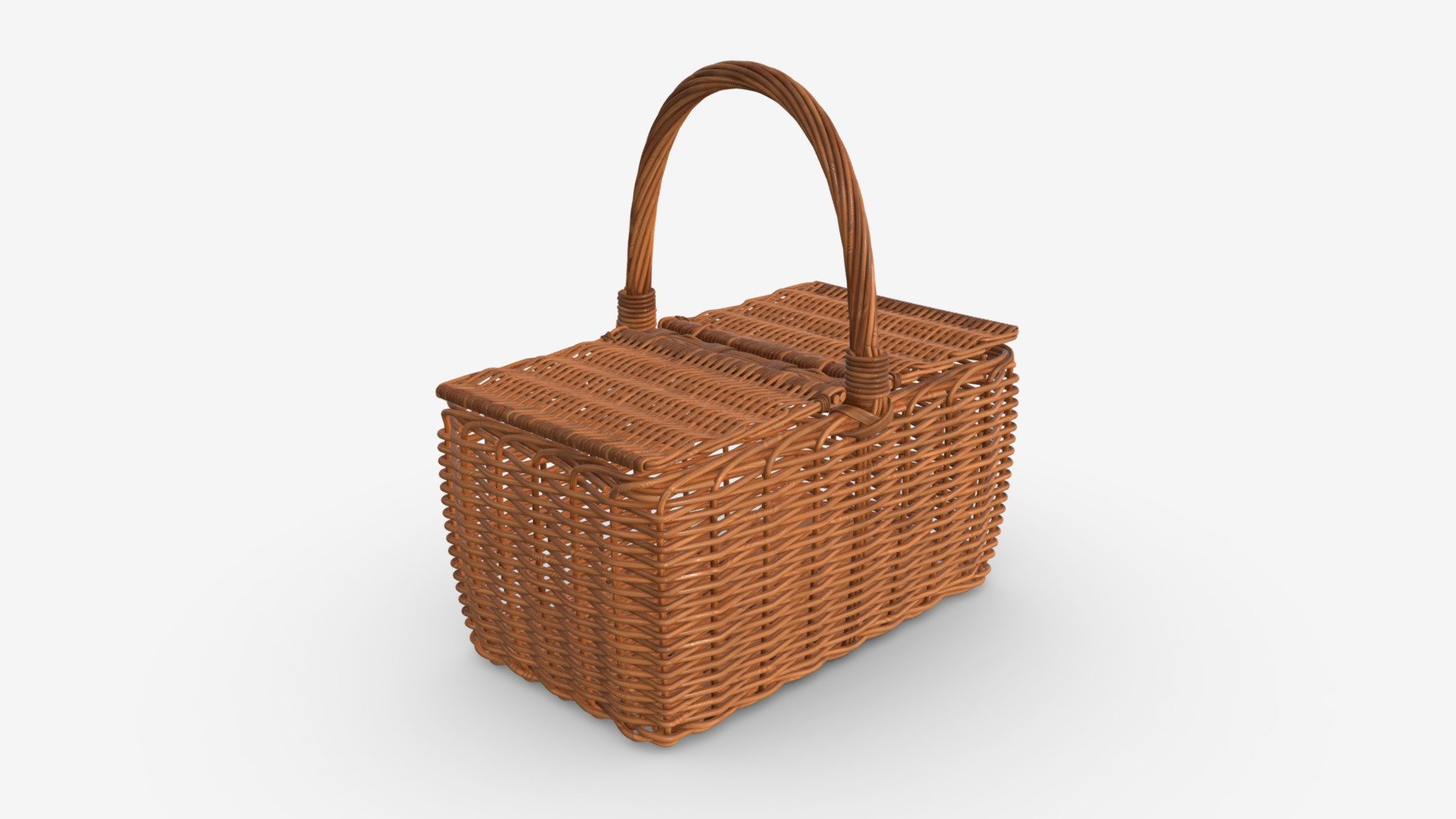 Picnic wicker basket - Buy Royalty Free 3D model by HQ3DMOD (@AivisAstics) 3d model