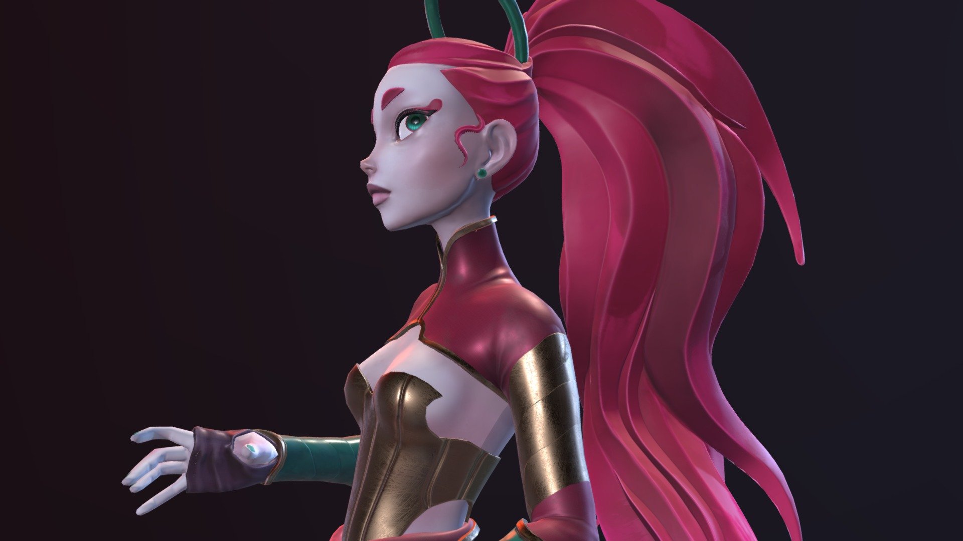 3D Character based on the artwork of Jennifer Park: https://www.artstation.com/artwork/XnVOO0 - Red - 3D model by kmnsaur 3d model