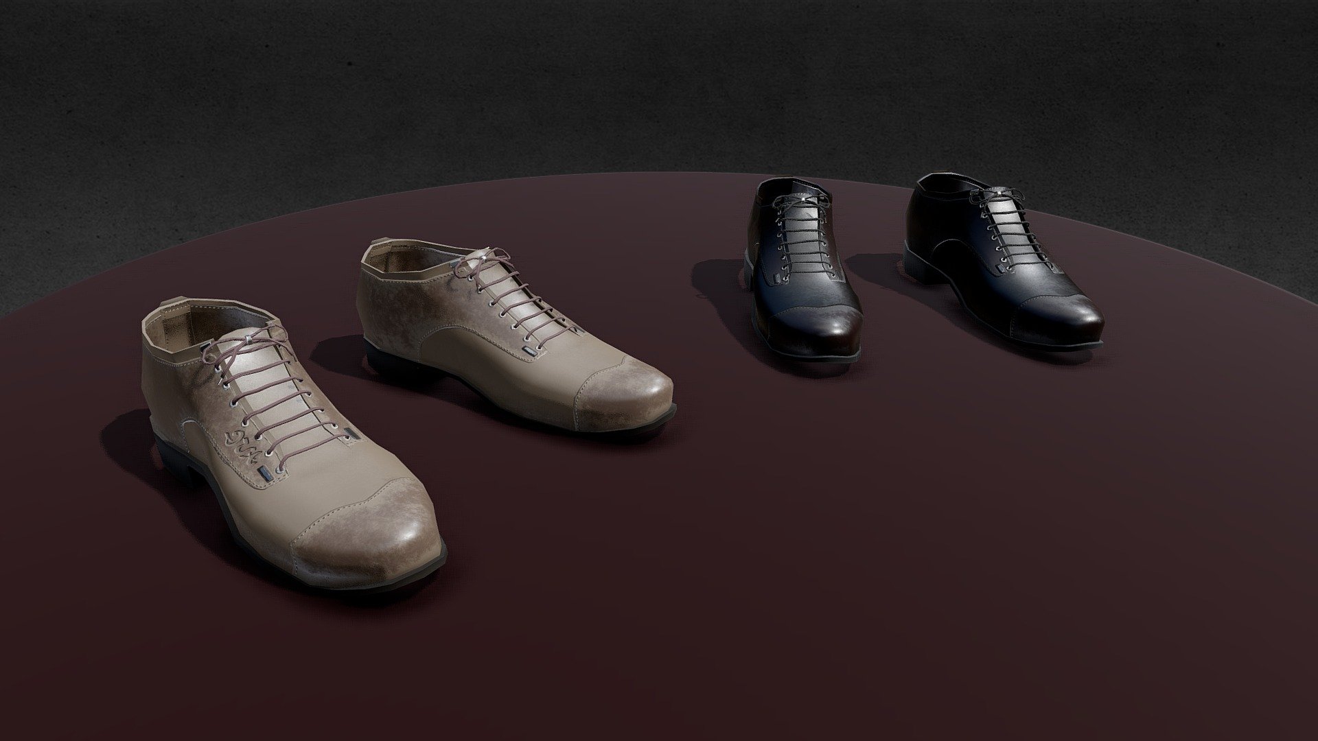 Classic shoes.
Game model, PBR material 3d model
