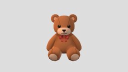 teddy bear bear, toy, teddybear, handpainted, lowpoly