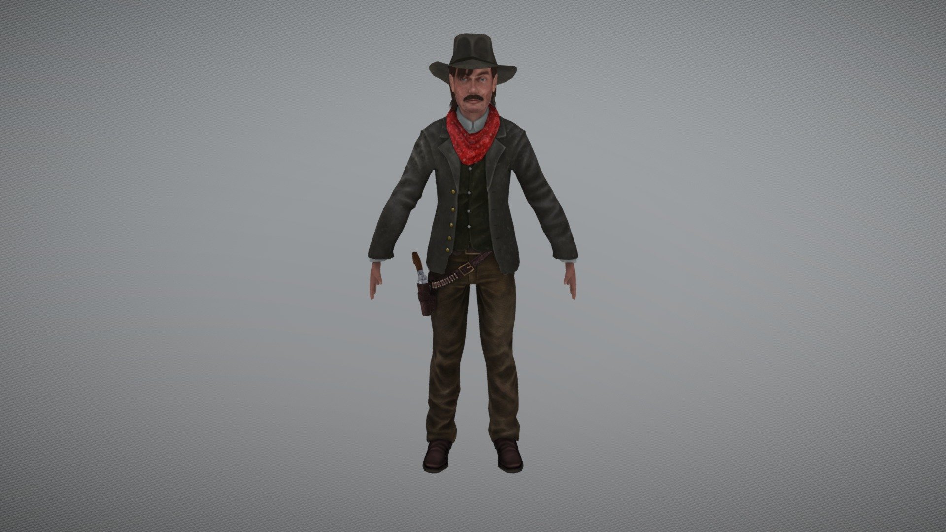 Test model for Character Class - Cowboy - 3D model by jonu5123 3d model