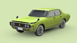 Toyota Crown MK4 1971 power, vehicles, tire, cars, drive, sedan, luxury, vintage, speed, compact, crown, classic, automotive, toyota, vehicle, lowpoly, car, toyota-crown