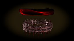 Nail Crown and blood halo blood, medieval, bloody, nails, rusty, crown, old, halo, torture, ritual, bloodstained, substancepainter, substance, dark, magic, evil