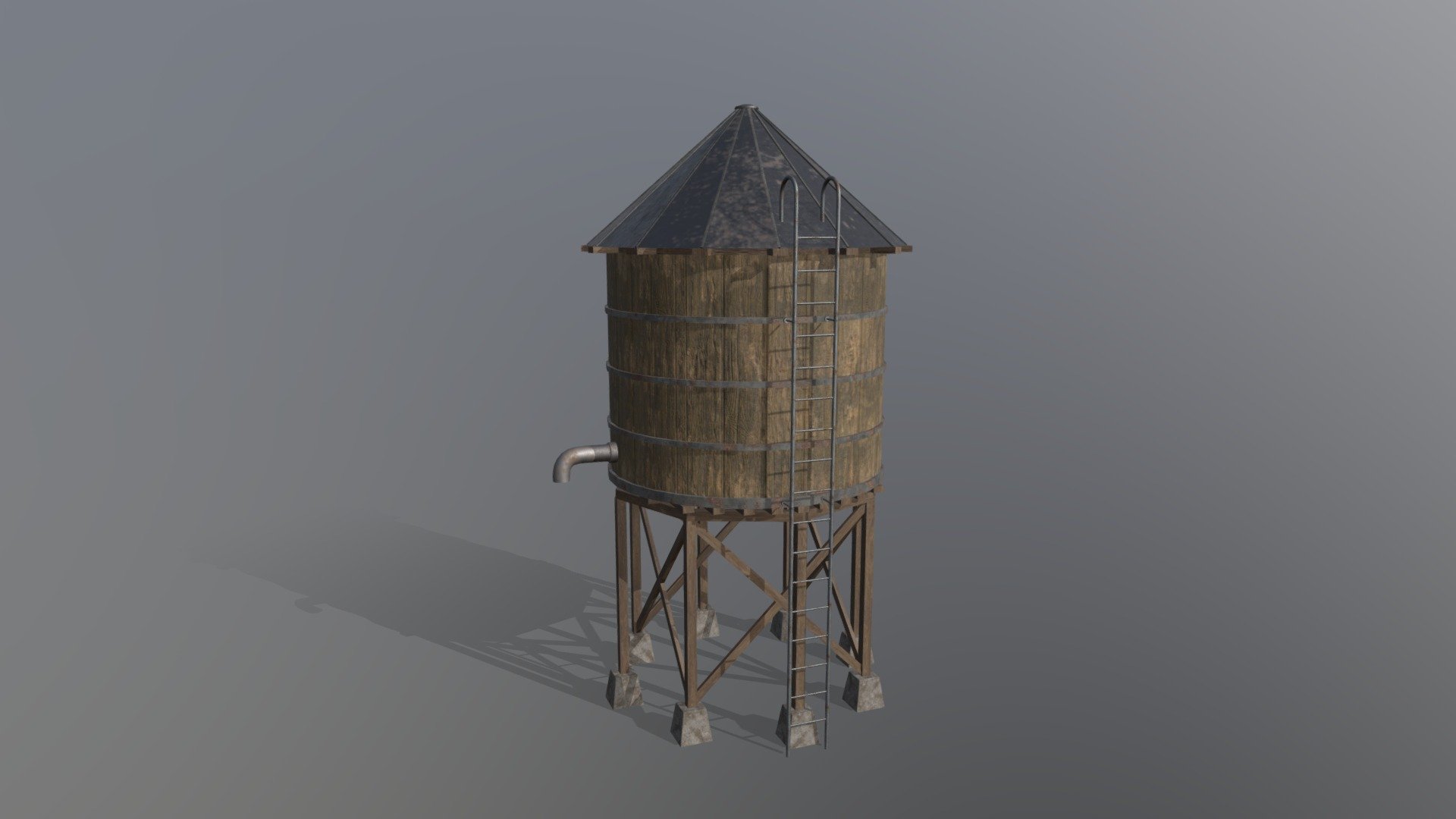 Water Tower 3D model part of the Farming Tools Pack v2 made specifically for Realtime Rendering engines. 
Check out my artstation account for more info: https://www.artstation.com/artwork/8l6N2x - Water Tower - Buy Royalty Free 3D model by Pixel Hearts (@pixelhearts) 3d model