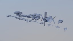 spacecrafts low-poly set 01 