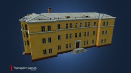 3-storey Med Clinic (proj. 1033) ussr, typical, ukraine, game-asset, citiesskylines, architecture, low-poly, lowpoly, gameasset