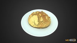 [Game-Ready] Streusel Bread food, ar, photogrametry, bread, fbx, realistic, sweet, dessert, bakery, realism, korean, butter, 3dscaning, foodscan, koreanfood, realitycapture, 3dscan, 3dmodel, noai