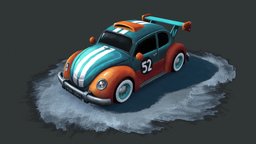 Stylized Beetle Car b3d, sketch, eevee, free3dmodel, freedownload, npr, addon, blender-lowpoly, handpainted, cartoon, blender, lowpoly, blender3d, gameasset, car, stylized, gameready, noai