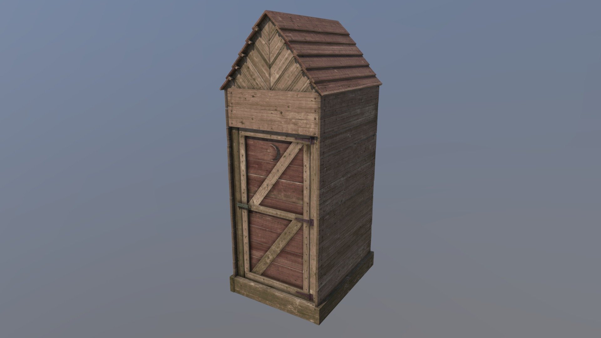 When you have to go, you have to go&hellip;
An old school outhouse, with the door and handles rigged 3d model
