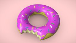 Donut Pool Float PBR toy, fun, float, tube, pink, pool, inflatable, water, donut, raft, activity, relax, swim, swimming, leisure, doughnut, ring