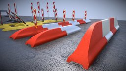 Construction Site Barriers (WIP-3) highway, sign, barriers, autobahn, vis-all-3d, traffic-sign, 3dhaupt, software-service-john-gmbh, construction-site-barriers