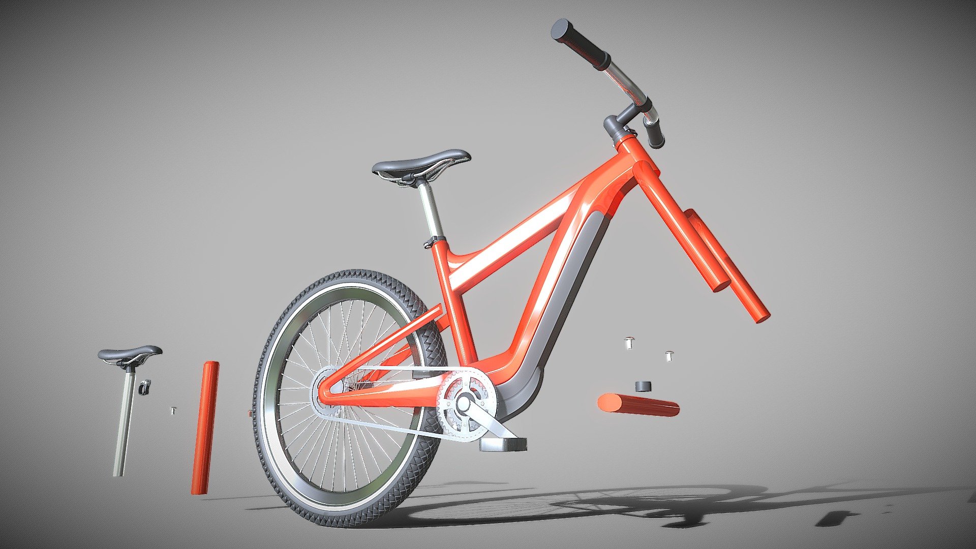 Electric Bike (WIP-1) based on Cargo Bike (WIP-4) 3d model
