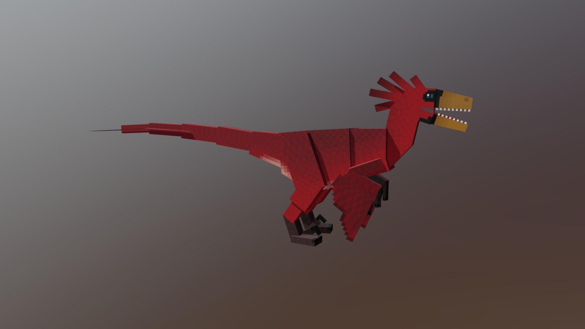 famous dinosaur from the Cretaceous period - Minecraft deinonychus - 3D model by Nirvana_Studio 3d model