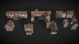 Medieval House Pack [2K] medieval, collection, gothic, assetpack, gothicarchitecture, highquality, house-model, architectural-design, medival-house, medieval-prop, medievalfantasyscene, architectural-elements, architecture, lowpoly, house, modular, village, history, gameready