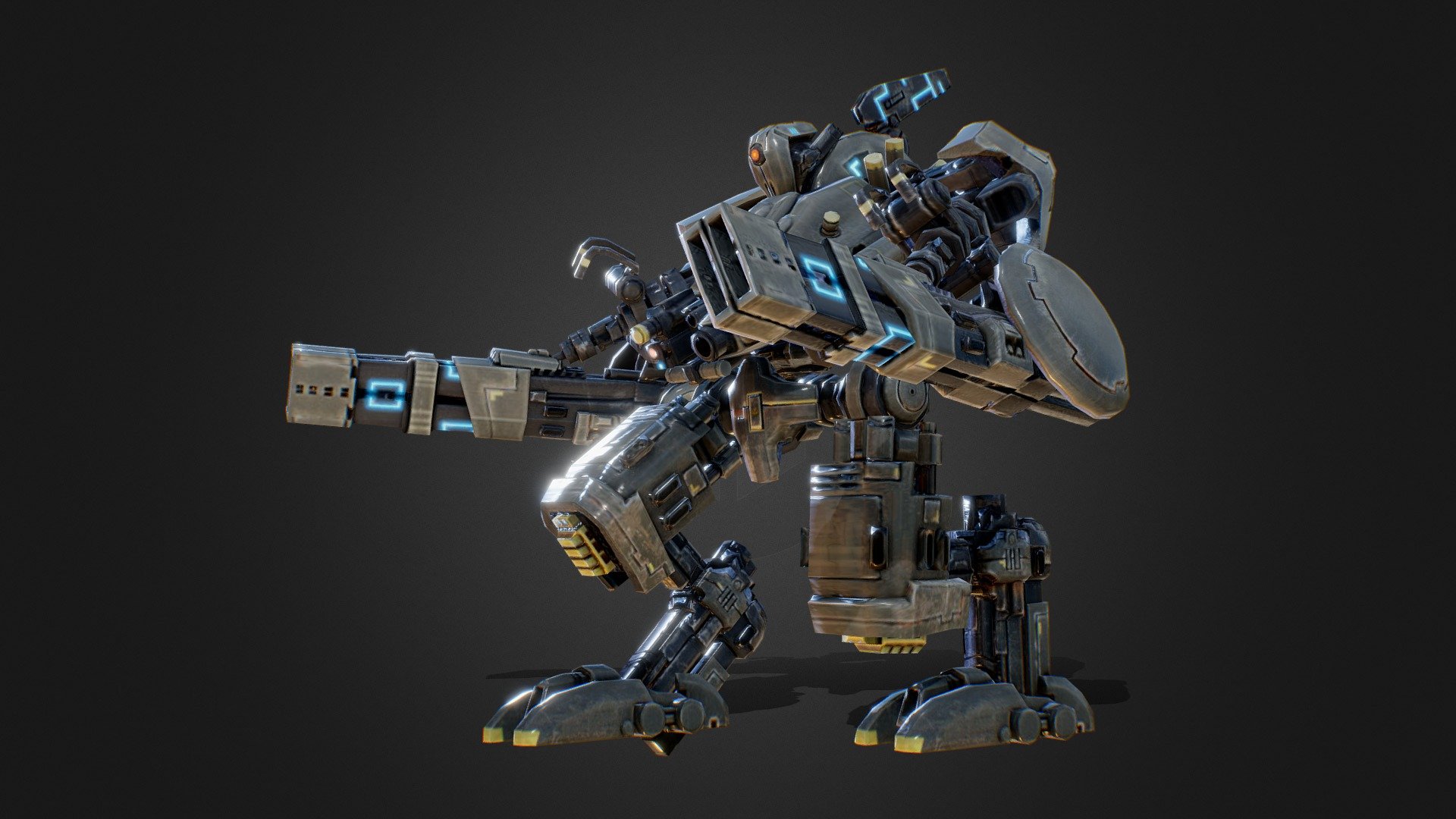 Modeled from concept of @filbot &lsquo;s Tau Titan - Mech Animation - 3D model by Artem Shupa-Dubrova (@fxtema) 3d model