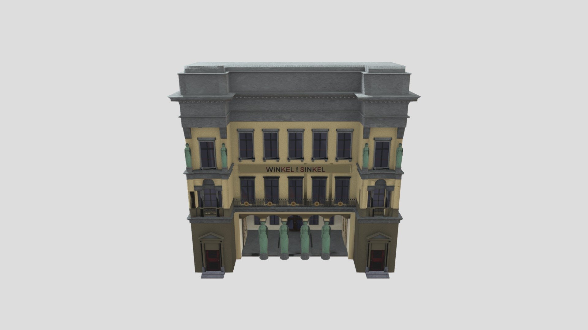 the front of restaurant from the 1800s - Winkel van Sinkel model - 3D model by Maxscorpionz 3d model