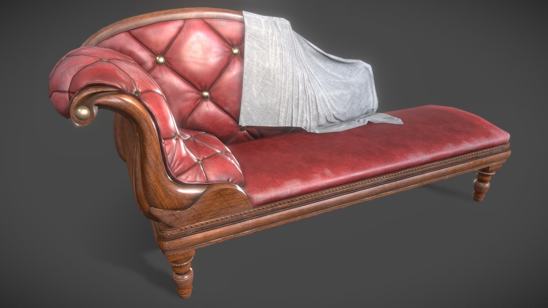 A parlor sofa to go with the environment I am creating in my spare time. Fabric is something else to create, lemme tell ya. Had a lot of fun with this one 3d model