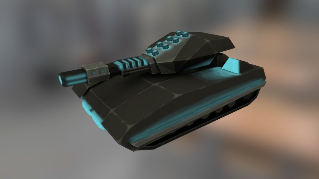 My second excersice on handpainting - Sci-fi Tank 1 - Download Free 3D model by curly-brace (@curly_brace) 3d model