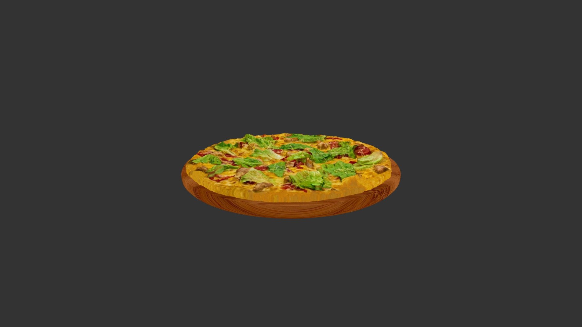 Greenery Meat Tomato Pizza - 3D model by alex.alexandrov.a 3d model