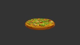 Greenery Meat Tomato Pizza ar, pizza