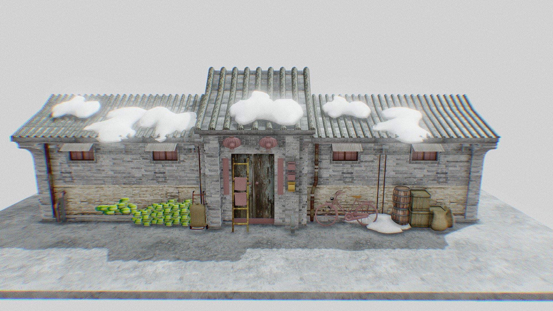 The best way to experience hutong life is to simply wander around the alleys, either on foot or by bicycle 3d model
