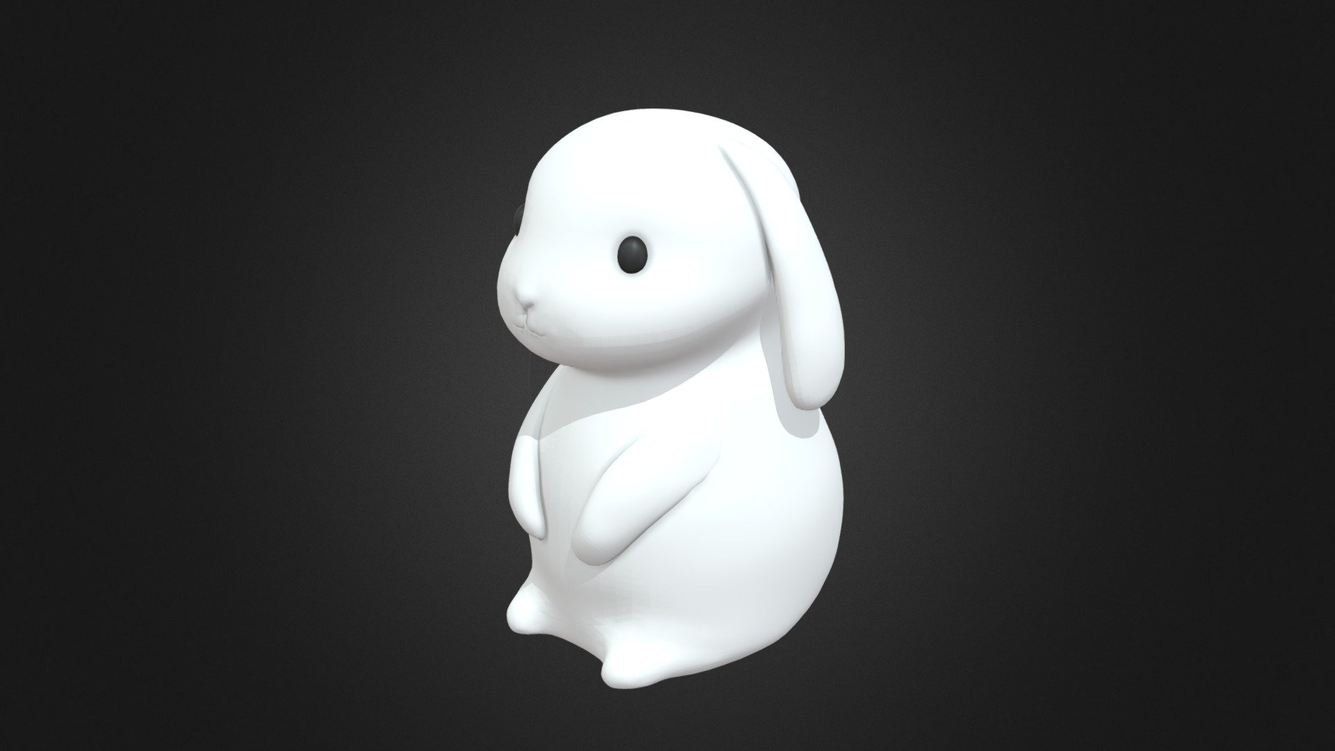 Cute white low poly rabbit in sitting pose - Cute Bunny - Buy Royalty Free 3D model by Ndevisuals (@Wade23) 3d model