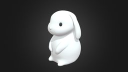 Cute Bunny rabbit, bunny, cute, 3dprinting, 3dprint, 3d, blender, animal, noai