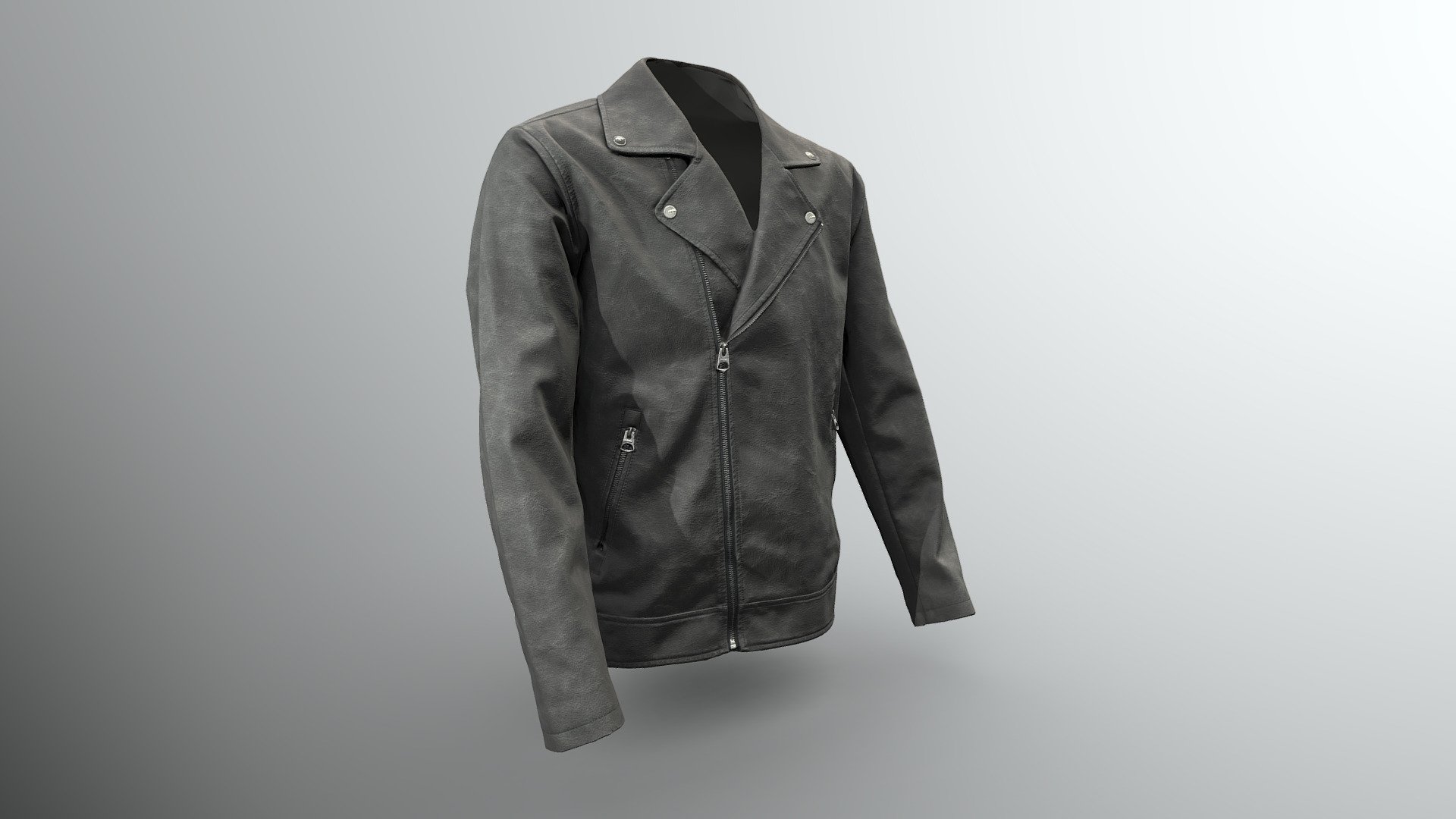 Realistic high detailed jacket model with high resolution textures. 
Model created by our unique semi-automatic scanning technology

Optimized for 3D web and AR / VR

=======FEATURES===========

The units of measurement during the creation process were milimeters.
Clean and optimized topology is used for maximum polygon efficiency. 
This model consists of 1 meshes. 
The model has 2 materials 
Includes high detailed normal map

Includes High detail 4096x4096 .png textures (diffuse (base color), Roughness, Metallness, Normal)
60k polygons - Only Sons ONSWILLIAM BIKER - Faux Leather Jacket - Buy Royalty Free 3D model by VRModelFactory 3d model