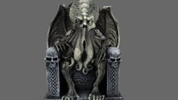 Cthulhu and Throne beast, octopus, figurine, lovecraft, cthulhu, character, game, creature, animal, monster, fantasy, sculpture, horror