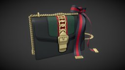 Gucci Sylvie Leather Mini Chain Bag 3d model leather, luxury, fashion, accessories, shopping, bag, purse, woman, chain, sylvie, handbag, gucci