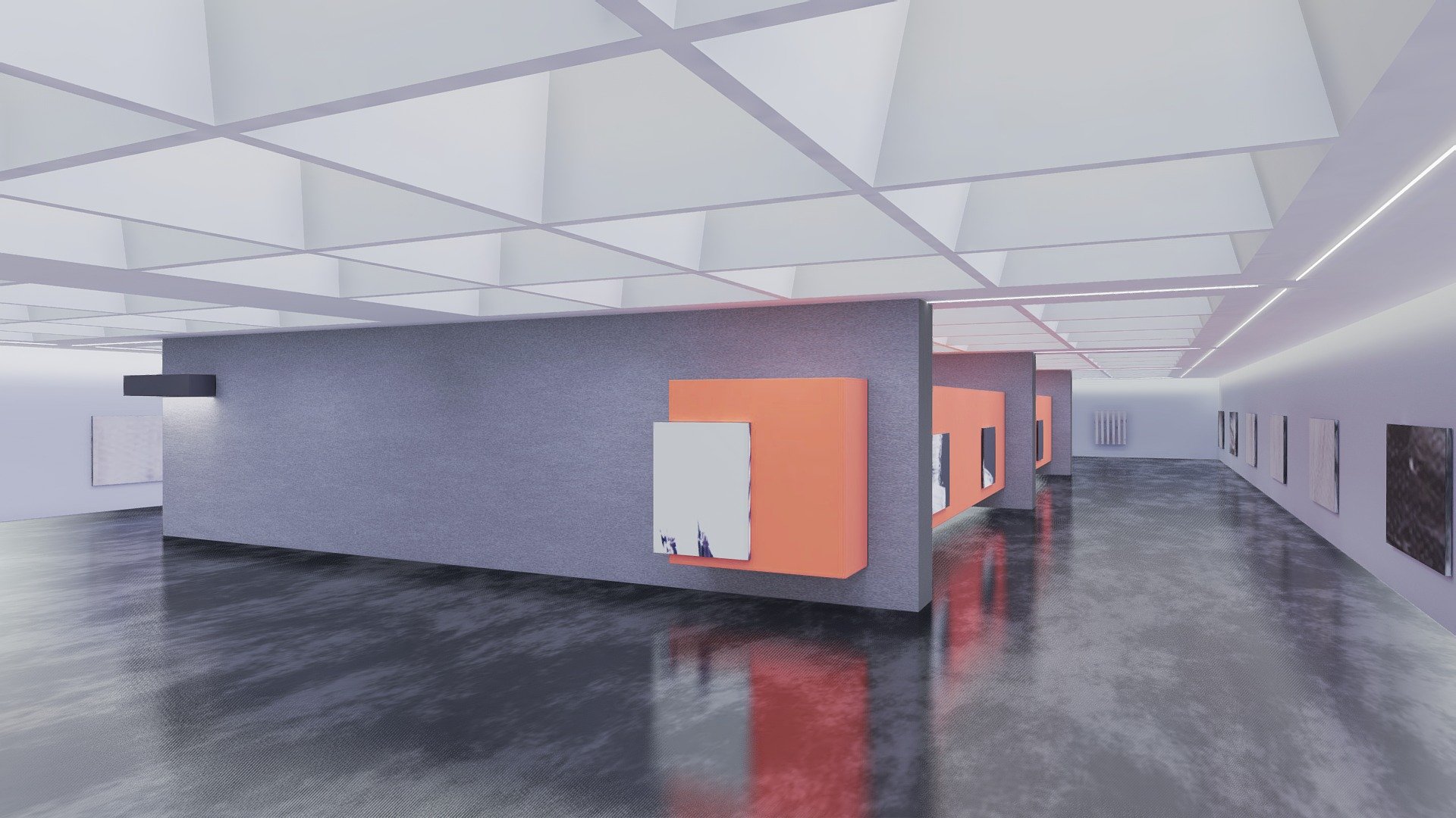 Modern style art gallery with concrete columns and abstract paints. 


Scaled in real world dimensions
Albedo map baked

Ready for virtual events or online gallery

The version which separate paintings on the wall is in the additional file

The version which without paintings on the wall is in the additional file - VR Modern art gallery baked - Buy Royalty Free 3D model by ChristyHsu (@ida61xq) 3d model