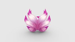 Cartoon pink fox tail Low-poly 3D model