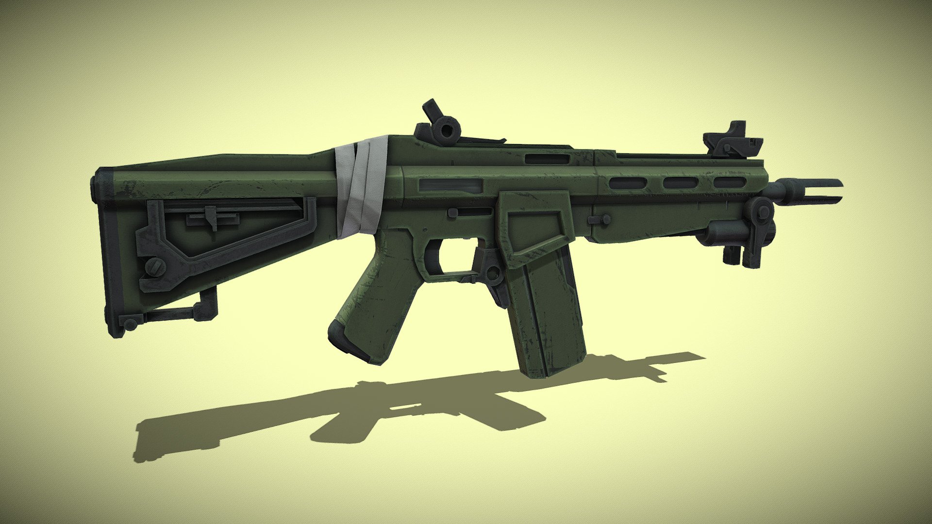 An assault rifle study, following this concept art: https://www.artstation.com/marketplace/p/bXbb/scrap-weapon-concept-pack
Free to use.

See more: https://www.artstation.com/artwork/PeVmBy - Assault Rifle - Scrap Gun - Download Free 3D model by Thomas_Crozelon 3d model