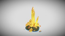 Lowpoly textured golden crystals