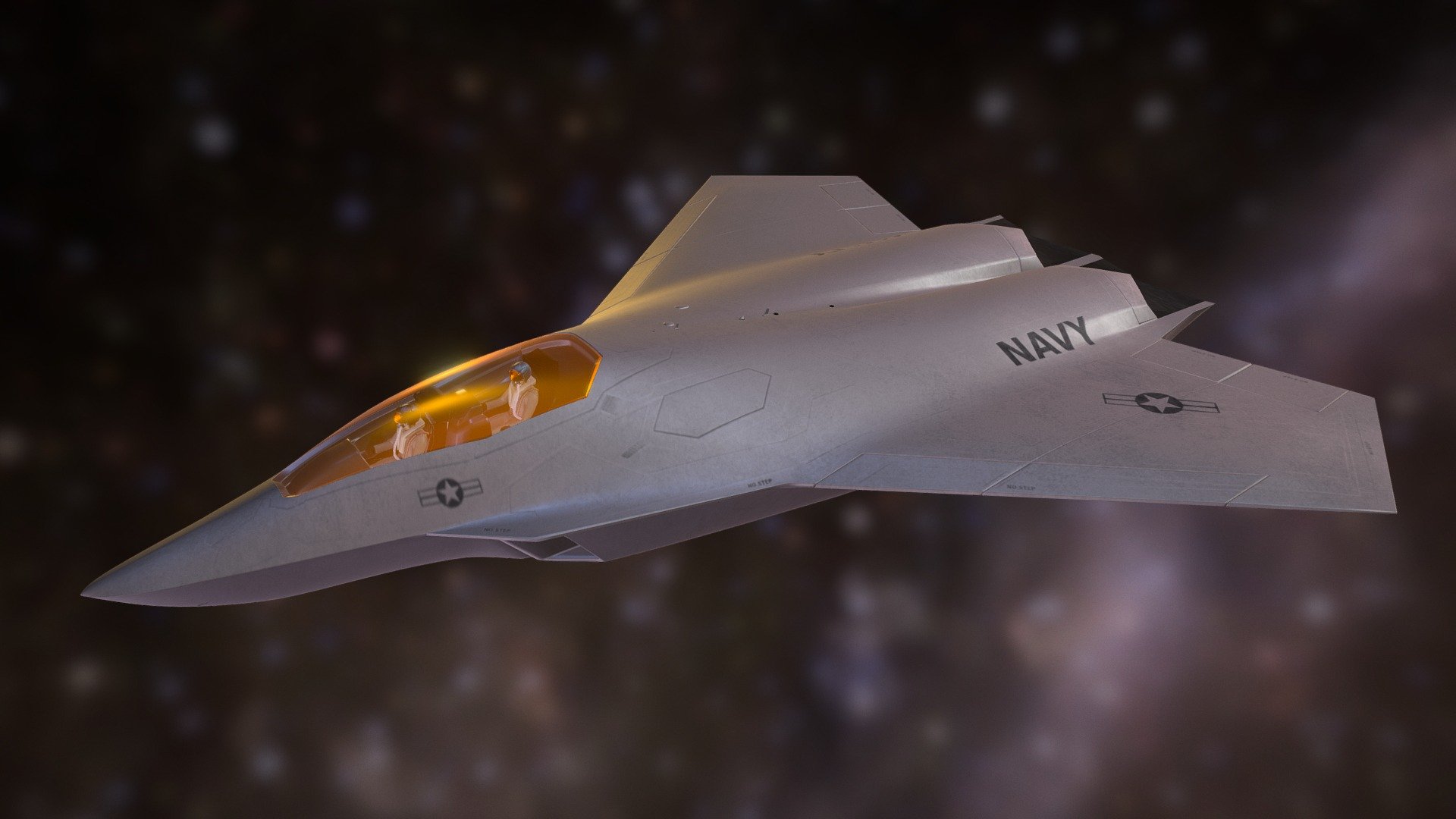 This is a model of Boeing's F/A-XX. It was Boeing's proposal for NGAD (Next Gen Air Dominance). None were ever produced. I made this model for FlightGear, an open source flight sim. It runs in the sim and is fun to fly - Boeing F/A-XX - 3D model by AndyEtron 3d model