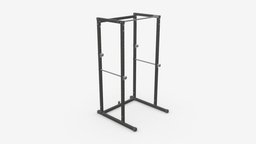 Adjustable exercise bench cage body, frame, bench, cage, muscle, fitness, gym, press, exercise, metal, training, weight, workout, bodybuilding, 3d, pbr, sport